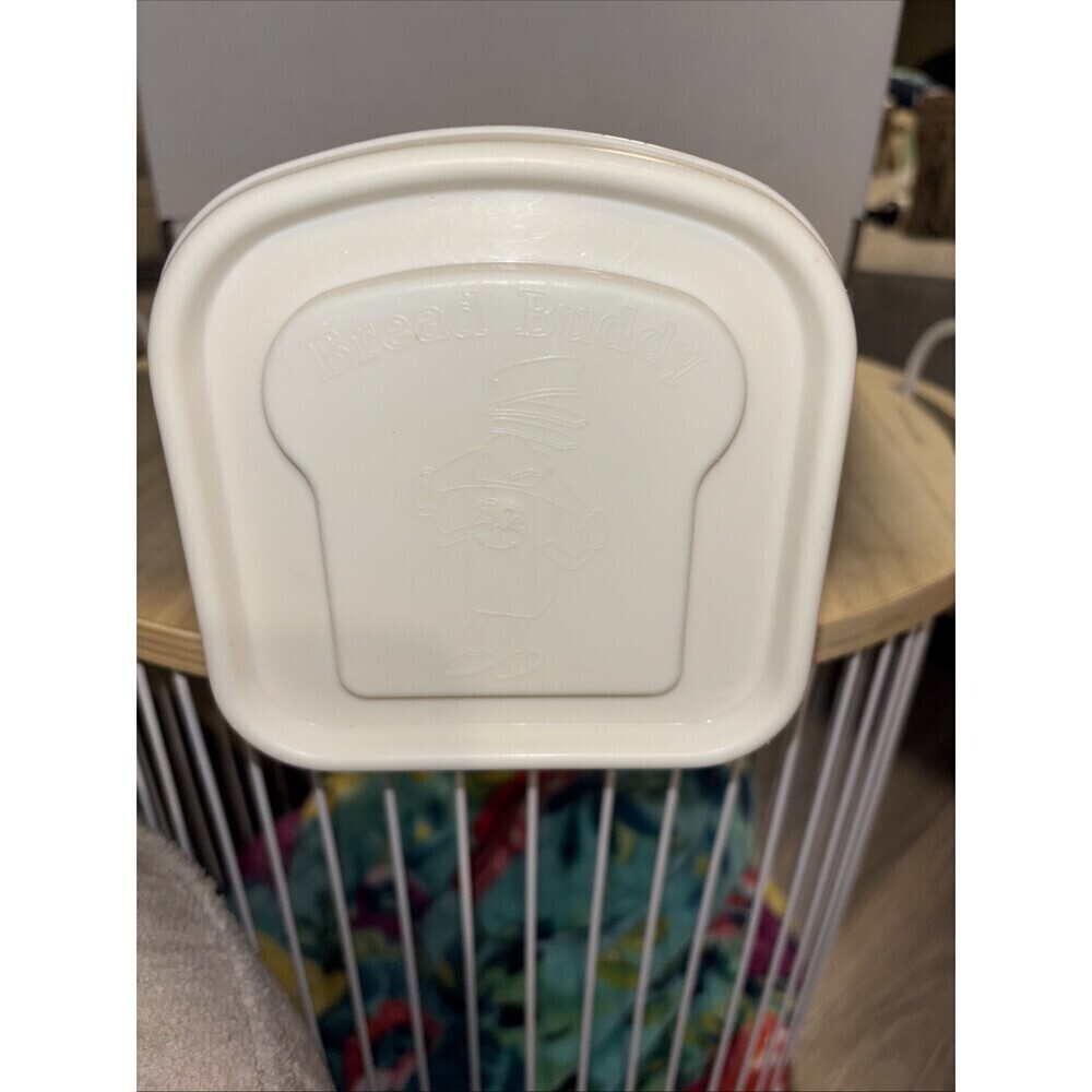 Vintage Buddeez Sandwich Size Bread Buddy Dispenser Container Cream/white LID - Picture 2 of 6